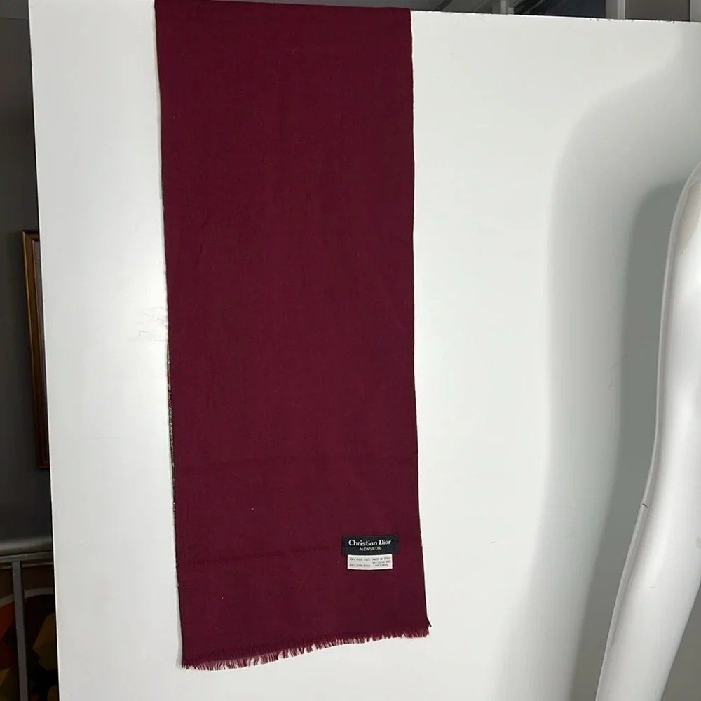 Christian Dior Monsieur Silk Wool Scarf Made in Italy 54” x 10.25”